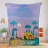 Happy Outdoor Adult Kid Colorful Camping Customized Blanket