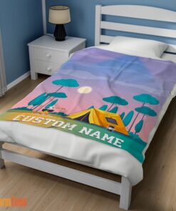 Happy Outdoor Adult Kid Colorful Camping Customized Blanket - Image 3