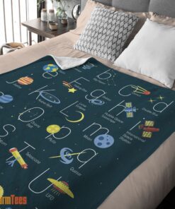 Happy Outer Space Alphabet Poster Cute A To Z Astronomy Fleece Blanket - Image 2