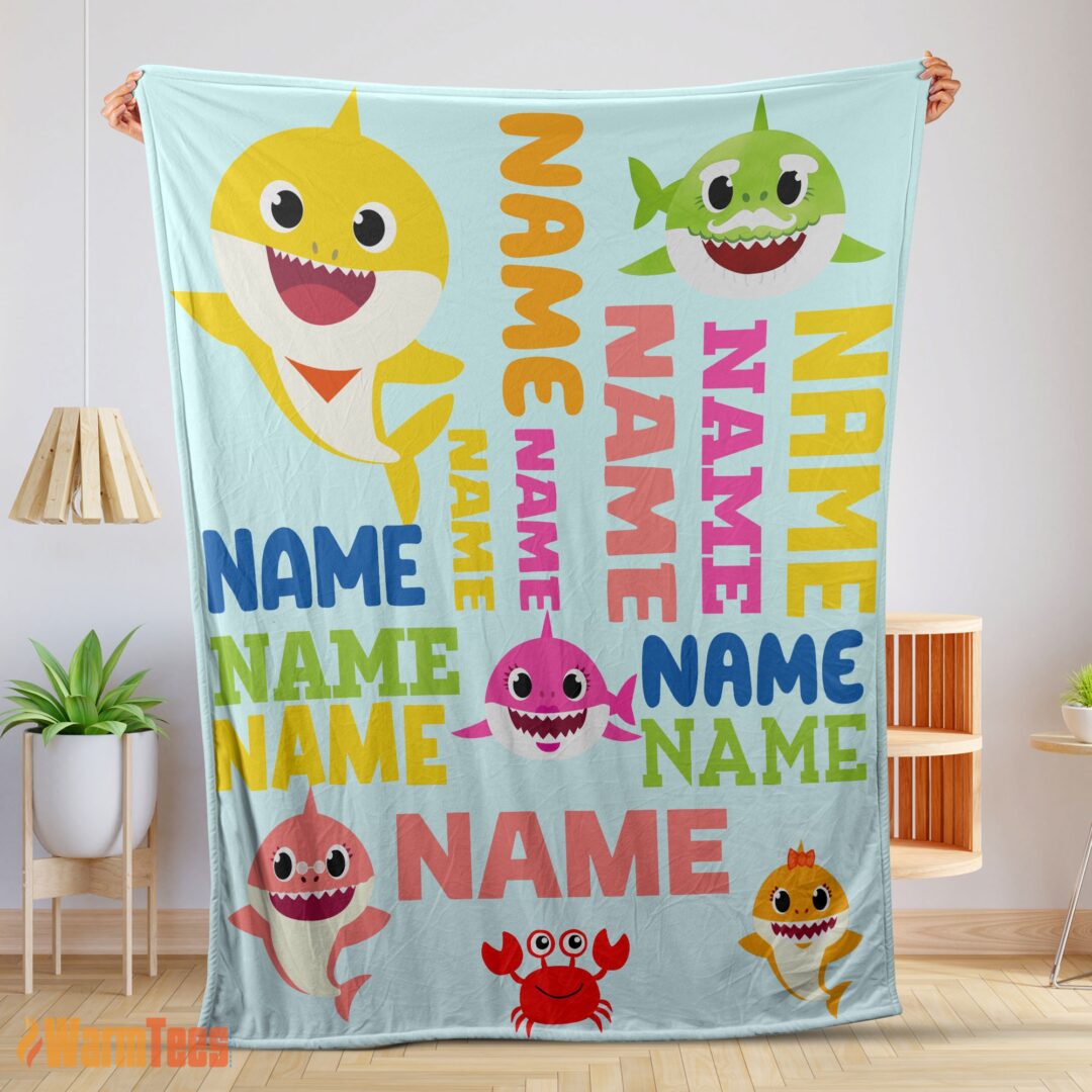 happy-personalized-baby-shark-blanket-fleece-customized-blanket-mk-01 Happy Personalized Baby Shark Blanket Fleece Customized Blanket