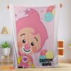 Happy Pink Plim Plim Love Blanket Fleece Customized Blanket