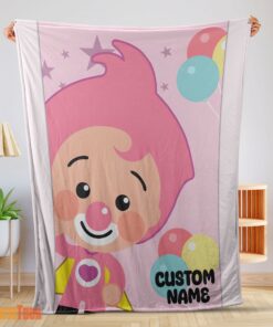 Happy Pink Plim Plim Love Blanket Fleece Customized Blanket