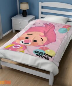 Happy Pink Plim Plim Love Blanket Fleece Customized Blanket - Image 3