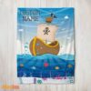 Happy Pirate Ship At Sea Fish Underwater Blanket Fleece Customized Blanket