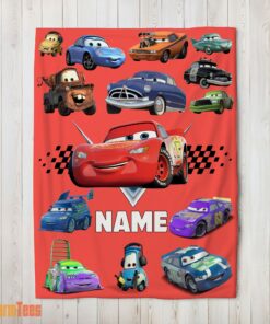 Happy Pixar Cartoon Cars Character Blanket Fleece Customized Blanket