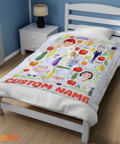 Happy Pixar Ratatouille Chief Cute Chibi Character Vegetable Blanket Fleece Customized Blanket - Image 3
