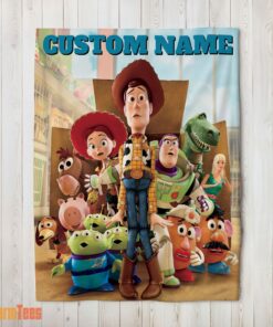 Happy Pixar Toy Story Character Woody With Friends Blanket Fleece Customized Blanket