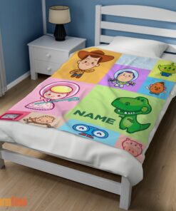 Happy Pixar Toy Story Chibi Character Blanket Fleece Customized Blanket - Image 3