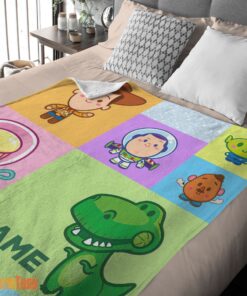 Happy Pixar Toy Story Chibi Character Blanket Fleece Customized Blanket - Image 2