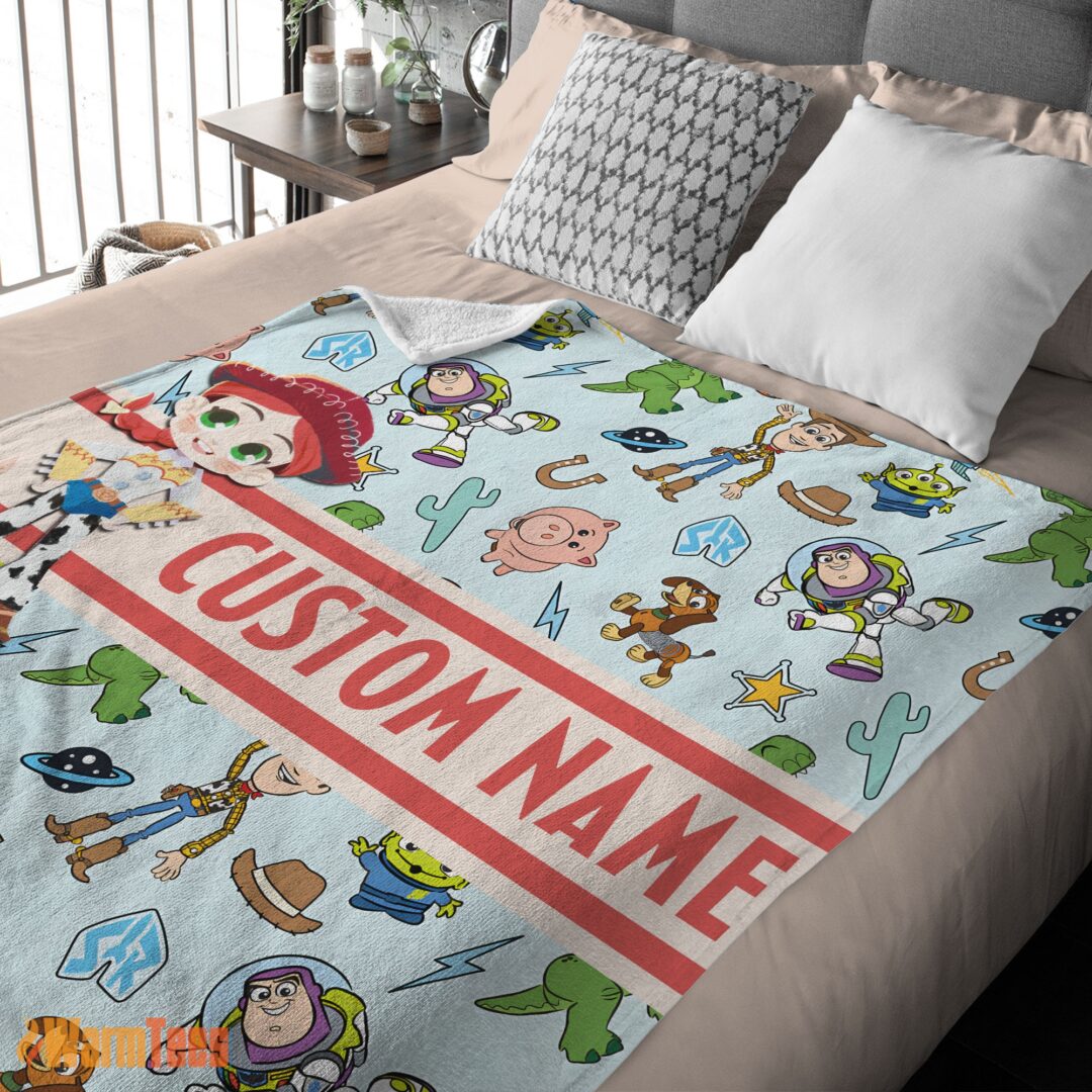 happy-pixar-toy-story-cowgirl-with-all-friends-blanket-fleece-customized-blanket-mk-03 Happy Pixar Toy Story Cowgirl With All Friends Blanket Fleece Customized Blanket - Image 2