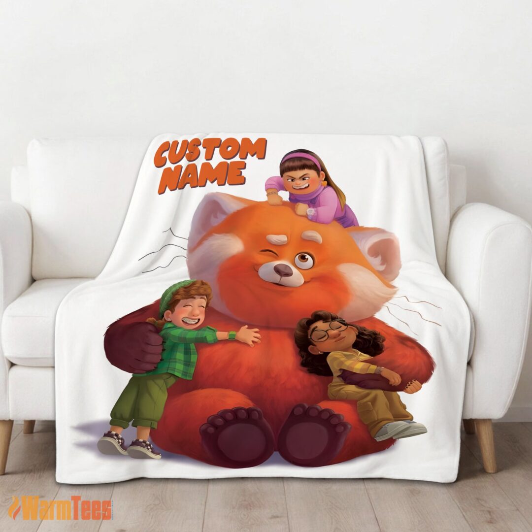 happy-pixar-turning-red-with-friends-blanket-fleece-customized-blanket-mk-01 Happy Pixar Turning Red With Friends Blanket Fleece Customized Blanket - Image 2