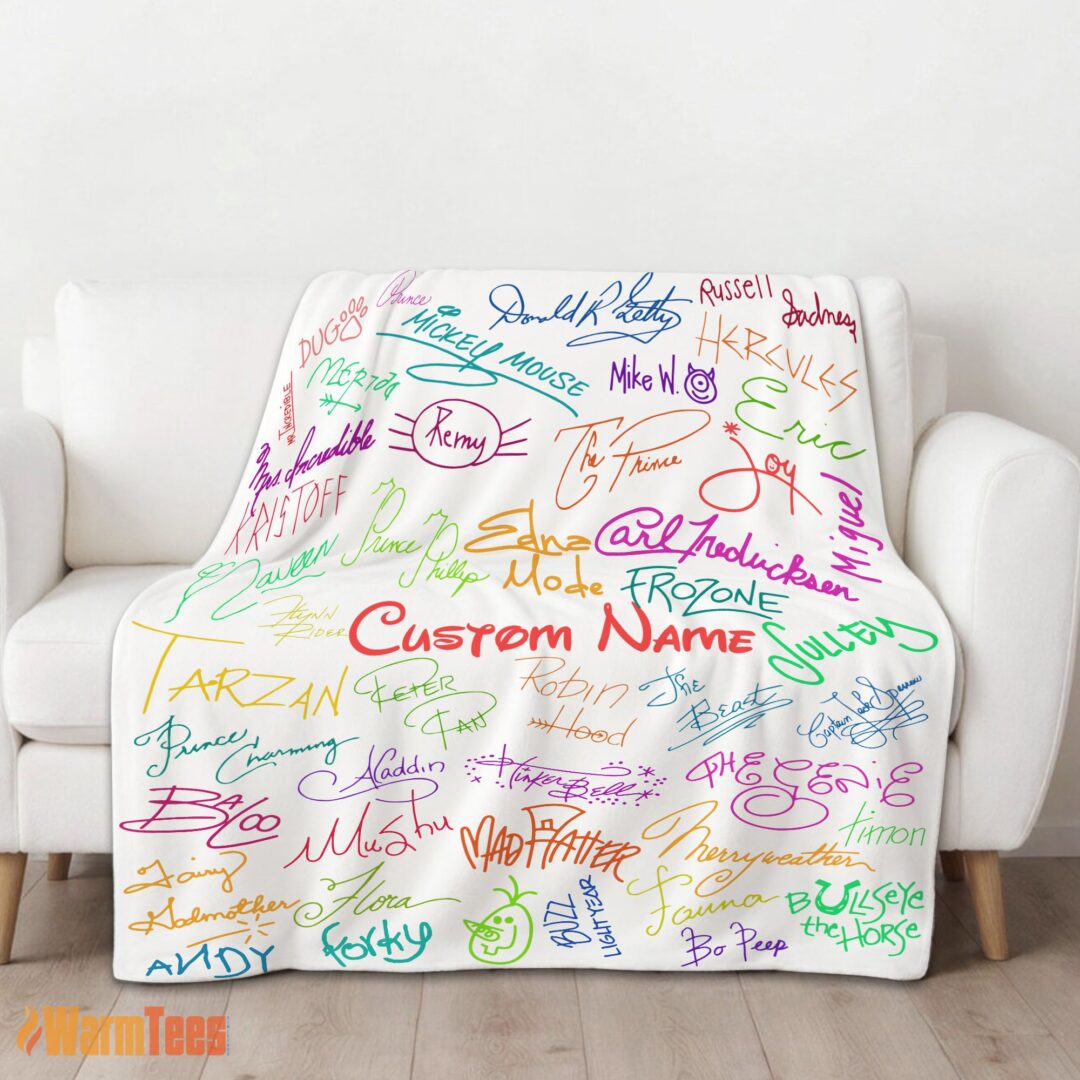 happy-playful-hand-writing-typography-vibrant-name-blanket-fleece-customized-blanket-mk-01 Happy Playful Hand Writing Typography Vibrant Name Blanket Fleece Customized Blanket - Image 2