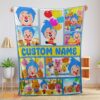 Happy Plim Plim & Friends Collage Blanket Fleece Customized Blanket
