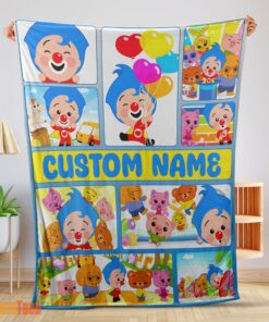 Happy Plim Plim & Friends Collage Blanket Fleece Customized Blanket