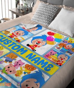 Happy Plim Plim & Friends Collage Blanket Fleece Customized Blanket - Image 2
