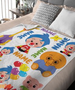 Happy Plim Plim & Friends Collage Cute Blanket Fleece Customized Blanket - Image 2
