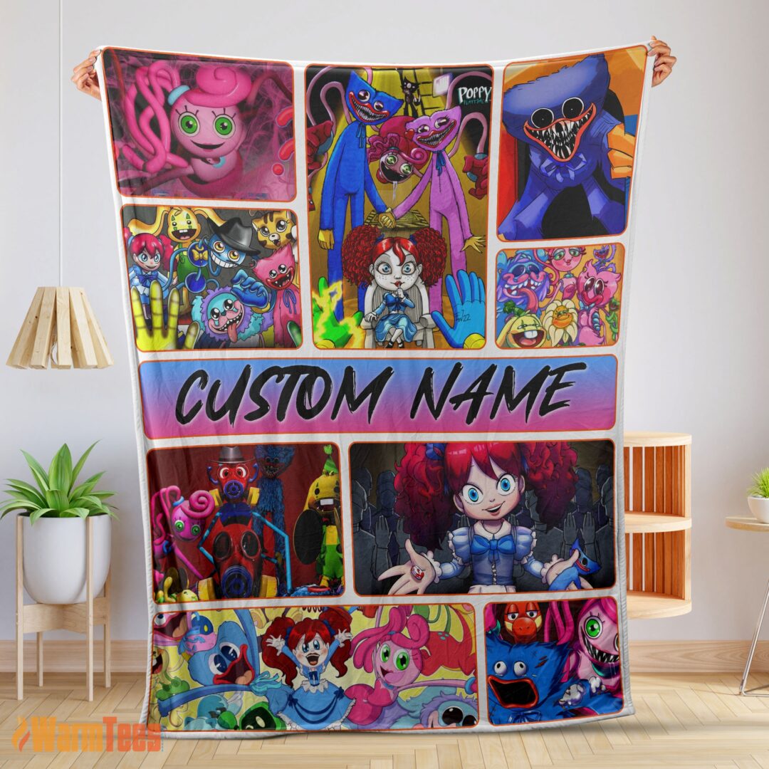 happy-poppy-playtime-miss-poppy-with-friends-horror-blanket-fleece-customized-blanket-mk-01 Happy Poppy Playtime Miss Poppy With Friends Horror Blanket Fleece Customized Blanket