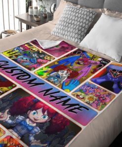 Happy Poppy Playtime Miss Poppy With Friends Horror Blanket Fleece Customized Blanket - Image 2