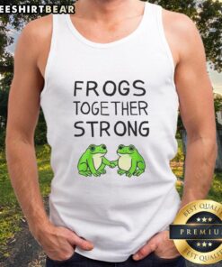 Alt Text: Happy Portland frogs together in a strong tank top, showcasing vibrant colors and a fun, playful design.