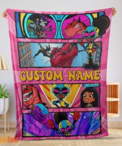 Happy Prehistoric Adventure Girl Warrior Blanket – Customize Blanket