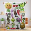 Happy Pretty Plants Vs Zombies Characters Blanket Fleece Customized Blanket