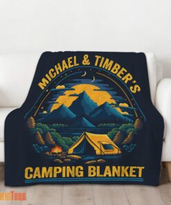 Happy Pretty Vintage Camping Blanket Fleece Customized Blanket - Image 2