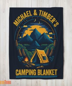 Happy Pretty Vintage Camping Blanket Fleece Customized Blanket