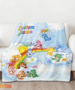 Happy Rainbow Care Bears Character Sky Blanket Fleece Customized Blanket - Image 2