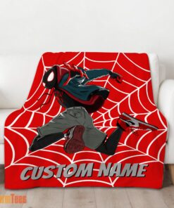 Happy Spider-Man Into the Spider-Verse Miles Morales Blanket Fleece Customized Blanket - Image 2