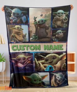 Happy Star Wars Baby Yoda Collage Blanket Fleece Customized Blanket