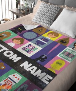 Happy Star Wars Characters Cartoon Cute Customized Blanket - Image 2
