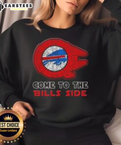 Cozy Happy Star Wars Come to the Buffalo Bills sweatshirt featuring vibrant graphics and a stylish design for fans.