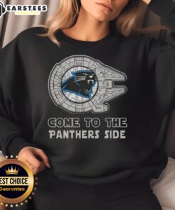 Happy Star Wars Come to the Carolina Panthers Side Sweatshirt featuring a vibrant design for fans of both franchises.