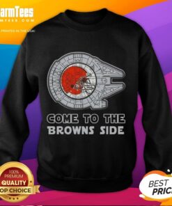 Happy Star Wars Come to the Cleveland Browns Side sweatshirt featuring a vibrant design and cozy fit for fans.