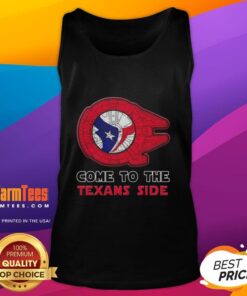 Happy Star Wars Come to the Houston Texans Side Tank Top featuring vibrant graphics and a sporty design for fans.