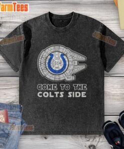 Happy Star Wars Come to the Indianapolis Colts Side washed t-shirt featuring vibrant graphics and a comfortable fit.