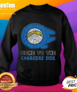 Happy Star Wars Come to the Los Angeles Chargers Side Sweatshirt featuring a vibrant design and team colors.