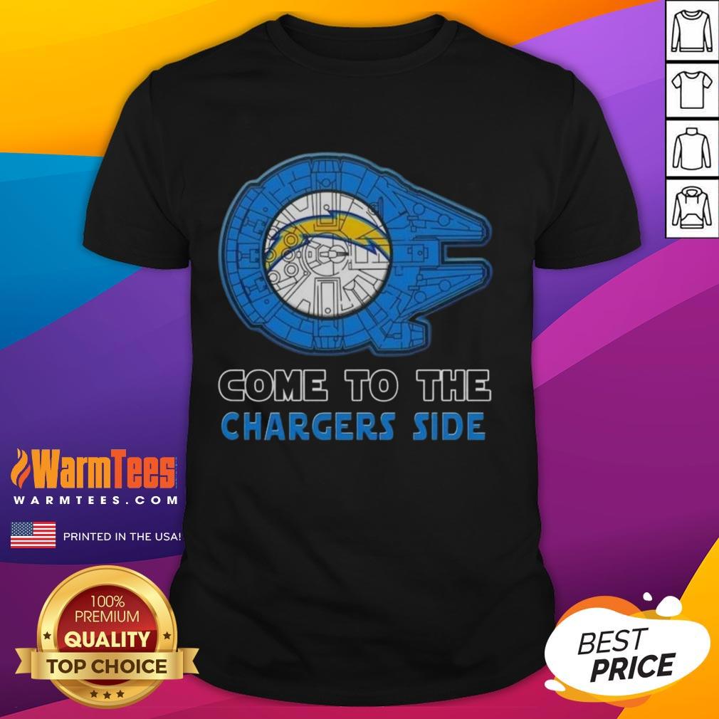 happy-star-wars-come-to-the-los-angeles-chargers-side-t-shirt-1 Happy Star Wars Come To The Los Angeles Chargers Side T-Shirt featuring a fun design for fans of both franchises.
