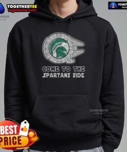 Happy Star Wars-themed Michigan State Spartans side hoodie showcasing vibrant colors and sporty design for fans.
