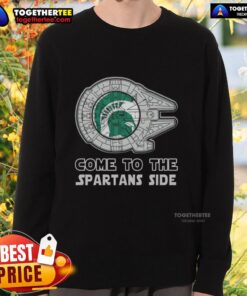 Happy Star Wars Michigan State Spartans side sweatshirt featuring a playful design for fans and cozy wear.