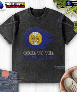 Happy Star Wars Michigan Wolverines Side Washed T-Shirt featuring vibrant graphics and a comfortable fit for fans.