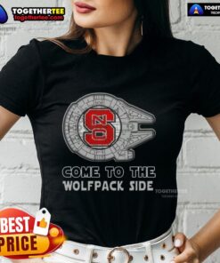 Happy Star Wars NC State Wolfpack ladies tee featuring vibrant graphics for fans of the iconic franchise.
