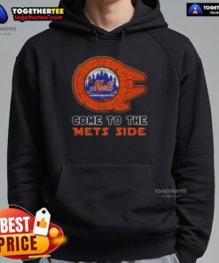 Happy Star Wars New York Mets side hoodie featuring iconic designs for fans of both franchises in a stylish look.