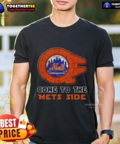Happy Star Wars New York Mets t-shirt featuring iconic characters celebrating fandom and baseball spirit.