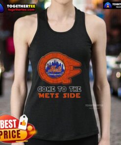 Happy Star Wars Come to the New York Mets side tank top featuring vibrant graphics and a comfortable design.