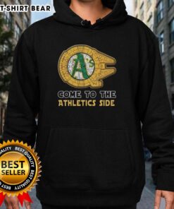 Happy Star Wars Come to the Oakland Athletics side hoodie featuring a vibrant design for fans of both franchises.