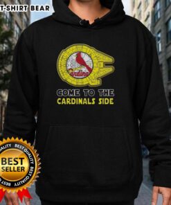 Alt Text: Happy Star Wars St. Louis Cardinals side hoodie featuring vibrant graphics and a cozy design for fans.