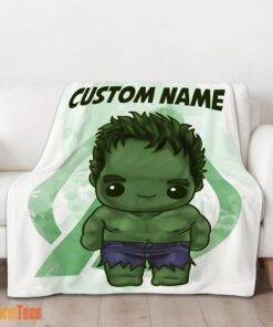 Happy Superhero Marvel Avenger Chibi Hulk Blanket Fleece Customized Blanket - Image 3