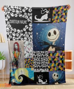 Happy The Nightmare Before Christmas Jack Skellington Sally Zero Halloween Customized Blanket