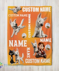 Happy Top Disney Bolt And Penny Blanket Fleece Customized Blanket